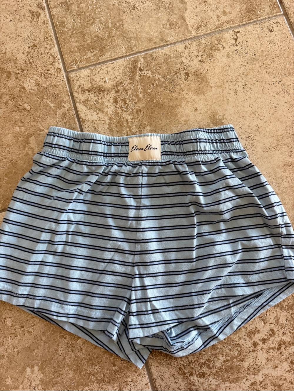 Eleven eleven blue stripe shorts